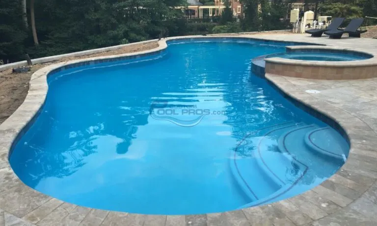 freeform inground swimming pool with bull coping, inground pool nj