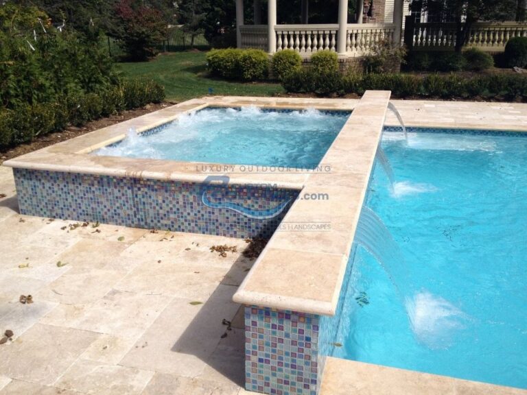 pool with pool spa & pavers installation in Burlington, NJ, pool company nj